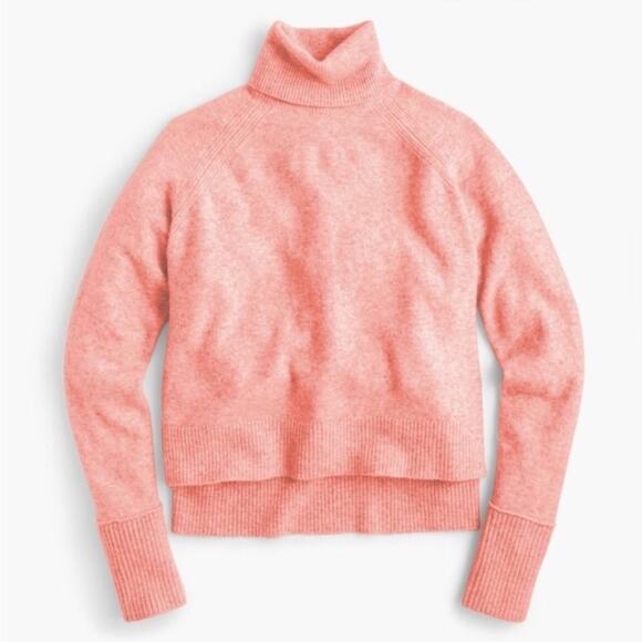 J. Crew Supersoft Yarn Side Split Peach Turtleneck Sweater Wool Alpaca XXS H4131 - Picture 3 of 13